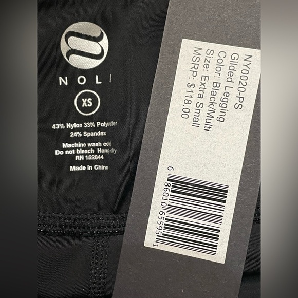 Noli Yoga Gilded Legging‎ NWT Size XSmall Foiled Gold Paisley Print - Picture 9 of 9